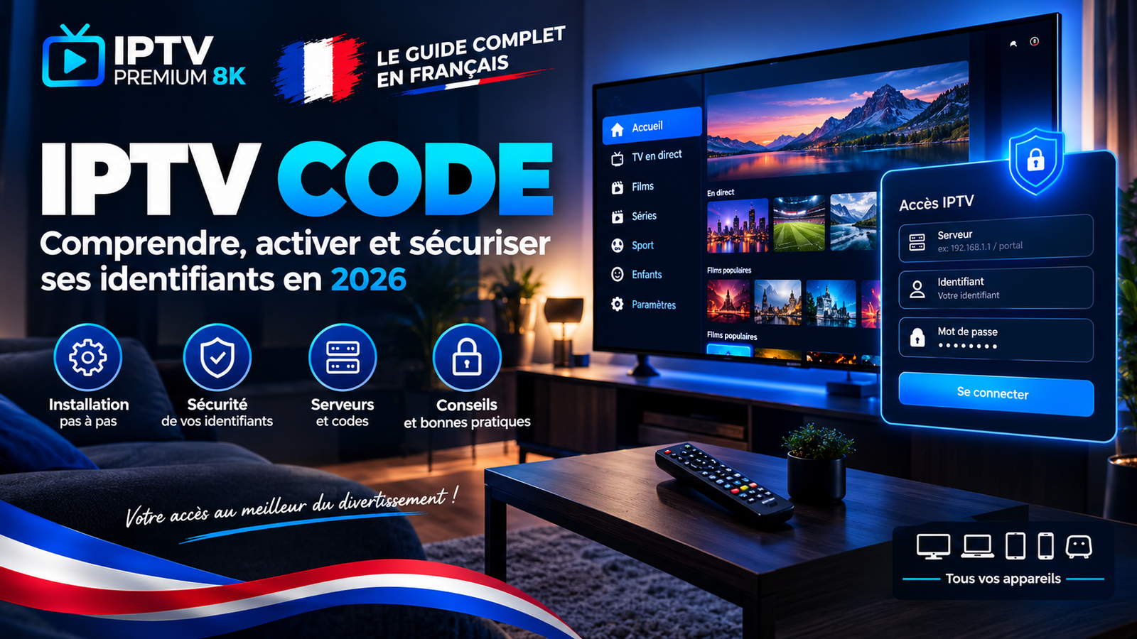 IPTV code : comprendre les identifiants Xtream, les liens M3U et l’activation sécurisée en 2026